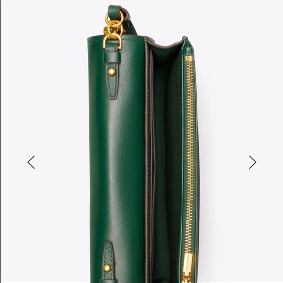 💐TORY BURCH💐🍃 GREEN 🍃quilted, crossbody 💐🌸🌟 - Picture 7 of 8
